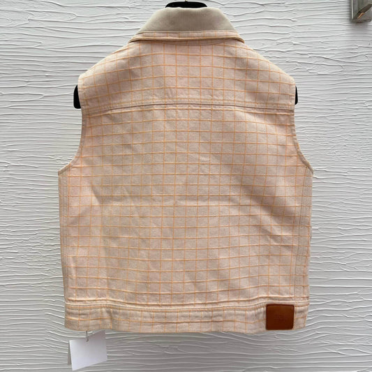 Classic Orange-Toned Denim Vest