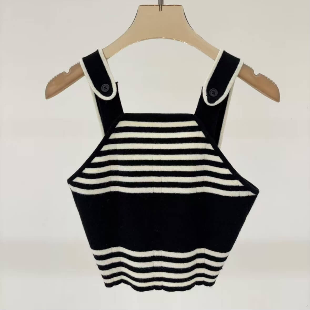 Minimalist Zebra Striped Cropped Vest