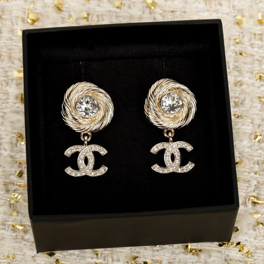 Brushed-Finish Diamond Circle Earrings