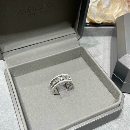 Unique Double-Row Articulated Open Ring