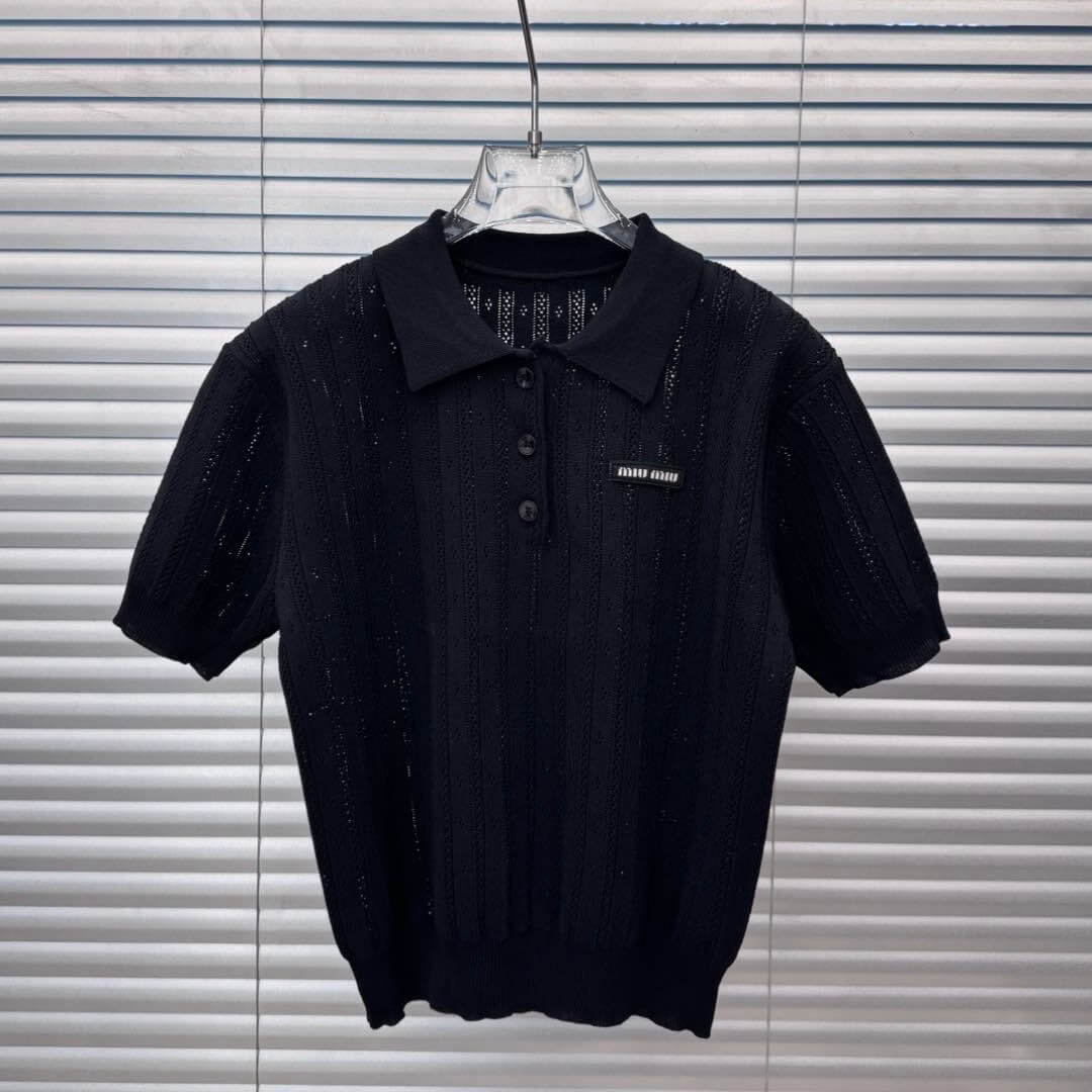 Letter Patch Lapel Short Sleeves