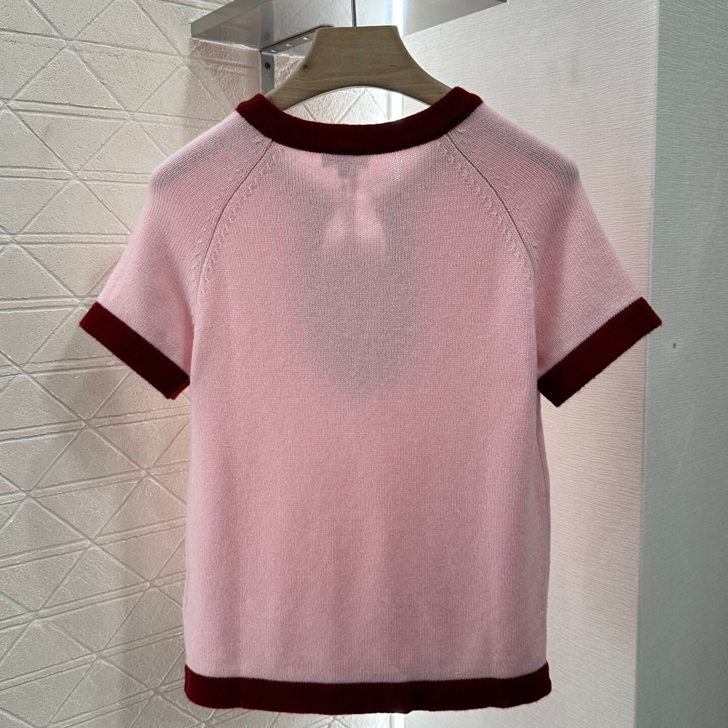 Camelia-Encrusted Cutout Knit Tee
