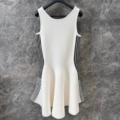Side Webbing Patchwork Dress