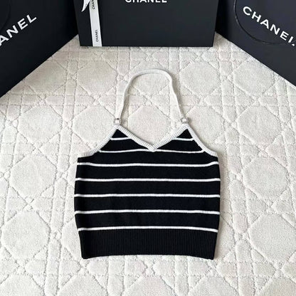 Striped Halter Knit Camisole