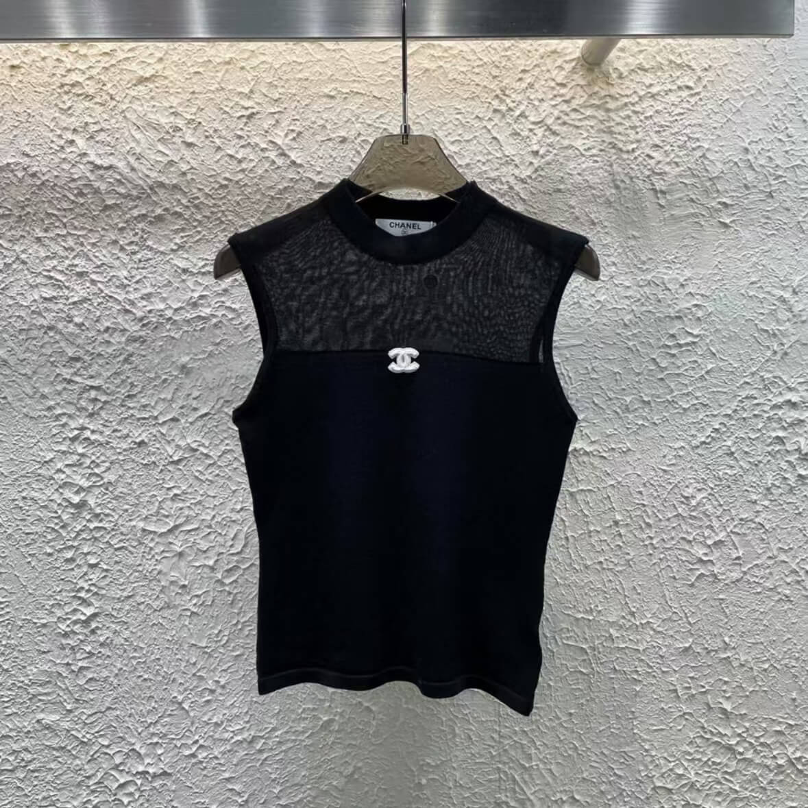 Fashionable Semi-Sheer Slim Fit Vest