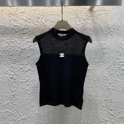 Fashionable Semi-Sheer Slim Fit Vest
