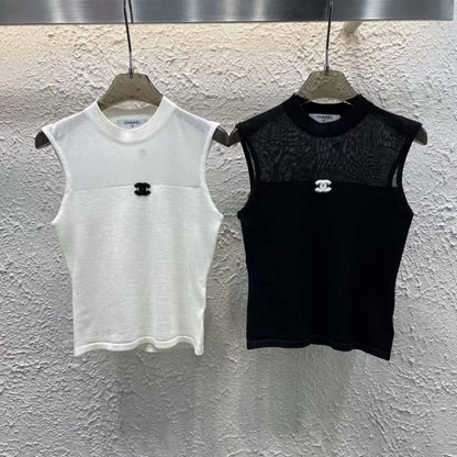 Fashionable Semi-Sheer Slim Fit Vest
