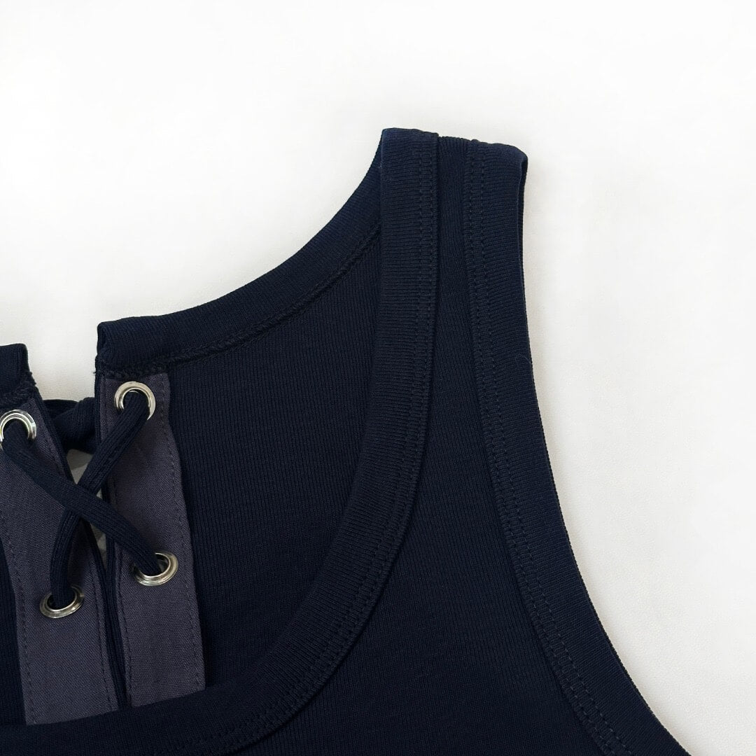 Minimalist Drawstring Reversible Vest