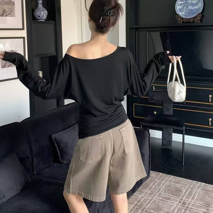Casual Off-Shoulder Sun Protection Long Sleeve