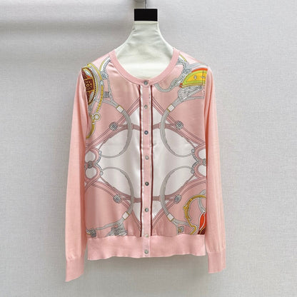 Classic Symmetrical Print Tencel Cardigan
