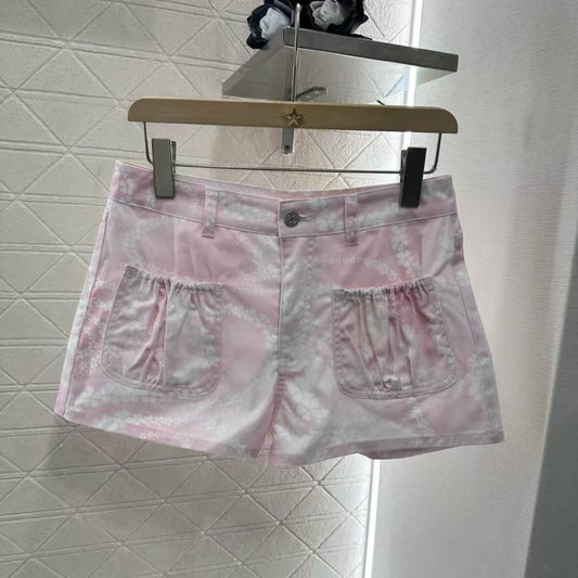 Seaside Vacation Style Elastic-Waist Pocket Shorts