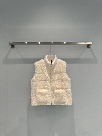 Fashionable Plush-Textured Down Vest