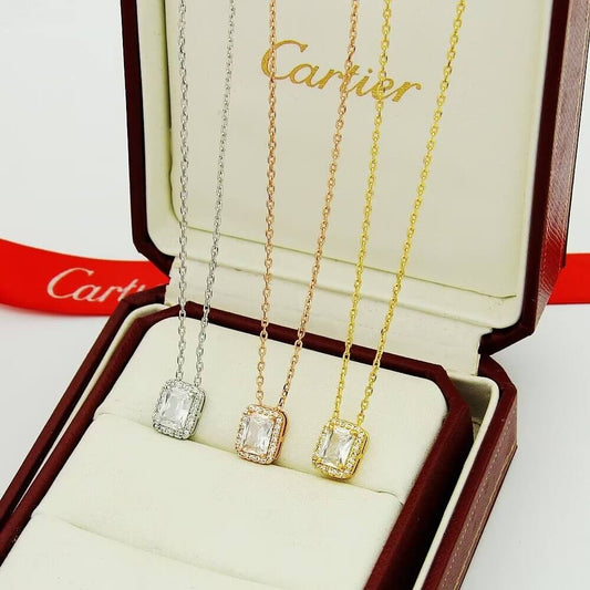 Classic Minimalist Square Diamond Necklace