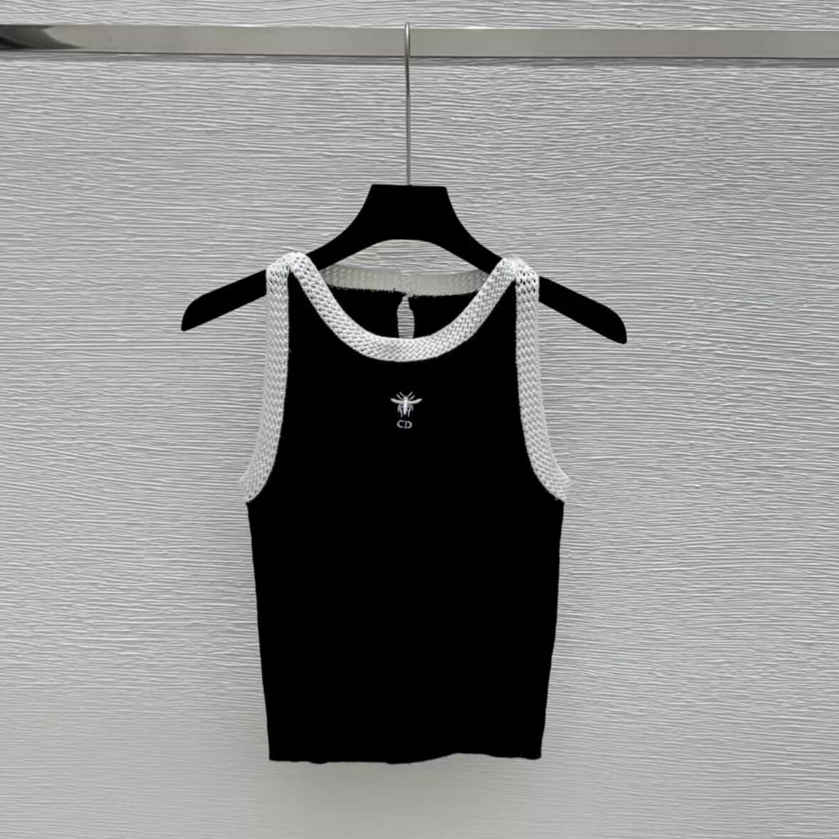 Minimalist Bee Embroidered Knit Vest