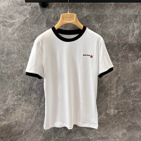 Classic Black and White Color-Block T-Shirt