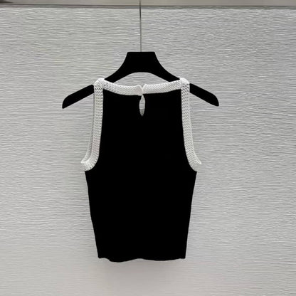 Minimalist Bee Embroidered Knit Vest