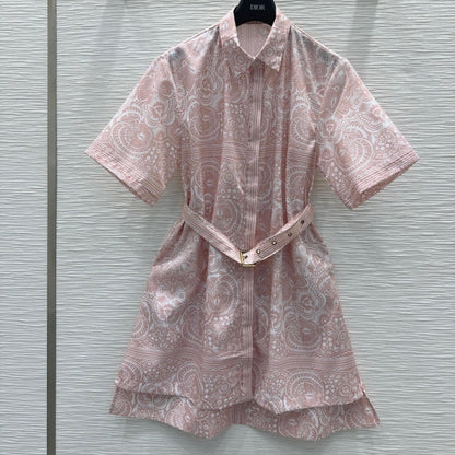 Vintage Ethnic Belted Dress