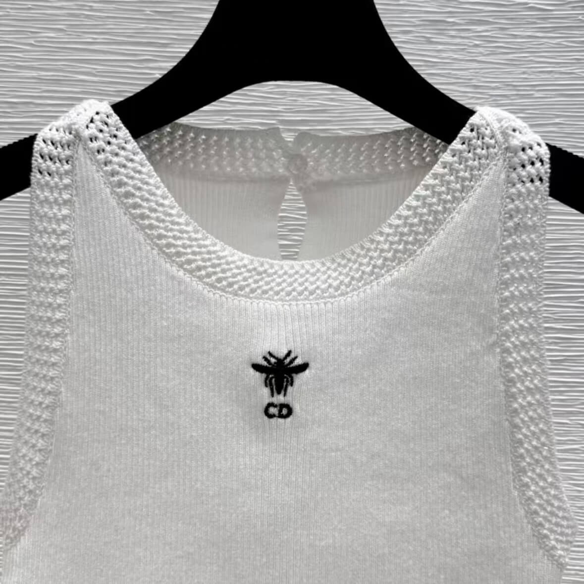 Minimalist Bee Embroidered Knit Vest