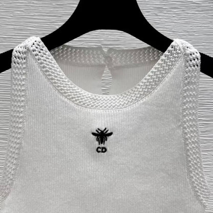 Minimalist Bee Embroidered Knit Vest