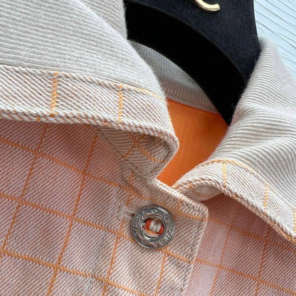 Classic Orange-Toned Denim Vest