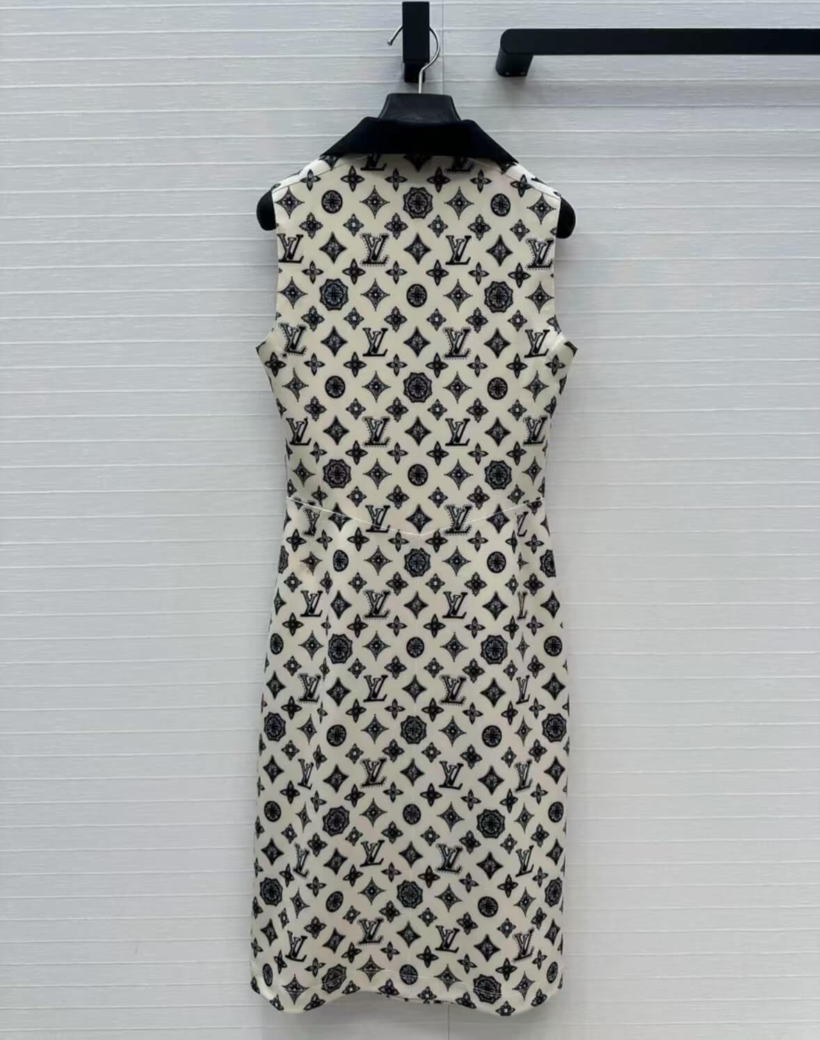 Classic All-Over Print Collar Vest Dress