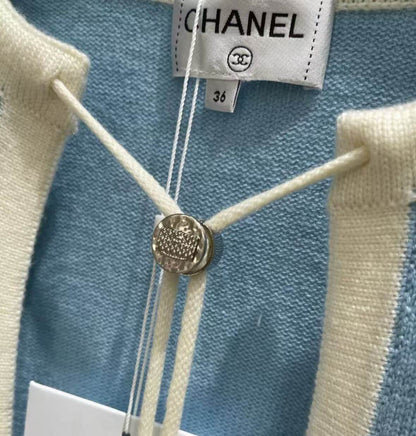 Elegant Drawstring Color-Block Knit Cardigan