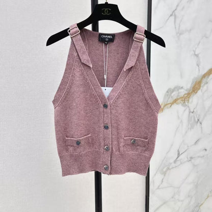 Minimalist Slip V-Neck Buttoned Vest
