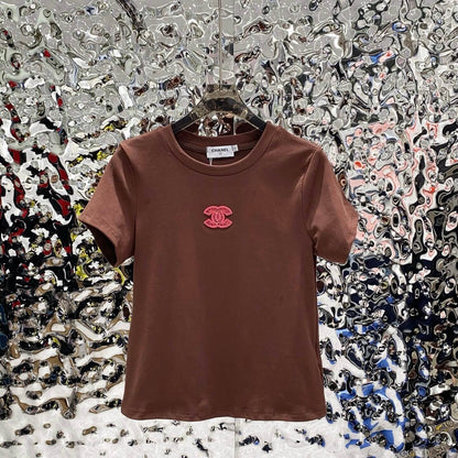 Casual Style Sequined Embroidered T-Shirt