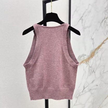 Minimalist Slip V-Neck Buttoned Vest