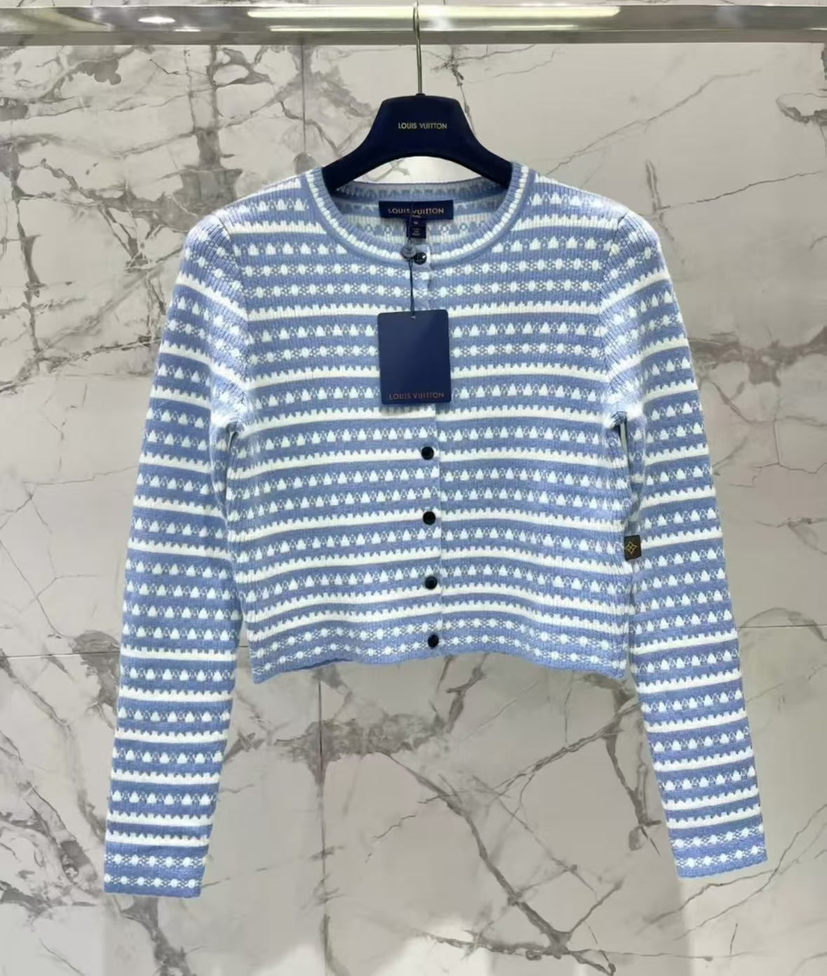 Classic Striped Crochet Knit Cardigan