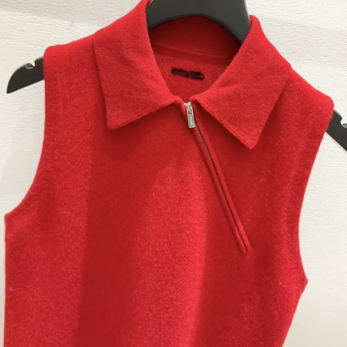Trendy Asymmetrical Side-Zip Polo Collar Vest