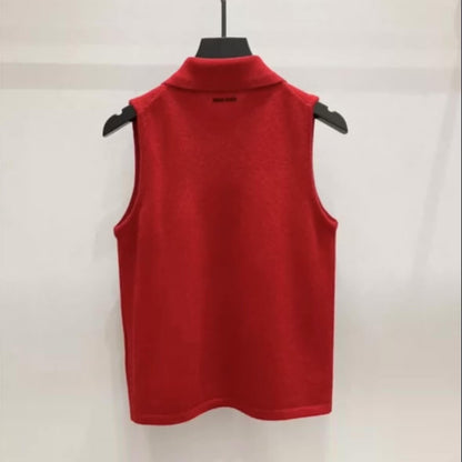 Trendy Asymmetrical Side-Zip Polo Collar Vest