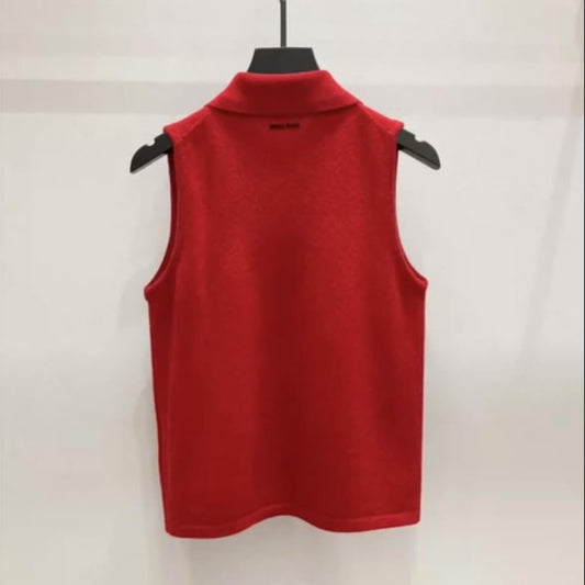 Trendy Asymmetrical Side-Zip Polo Collar Vest