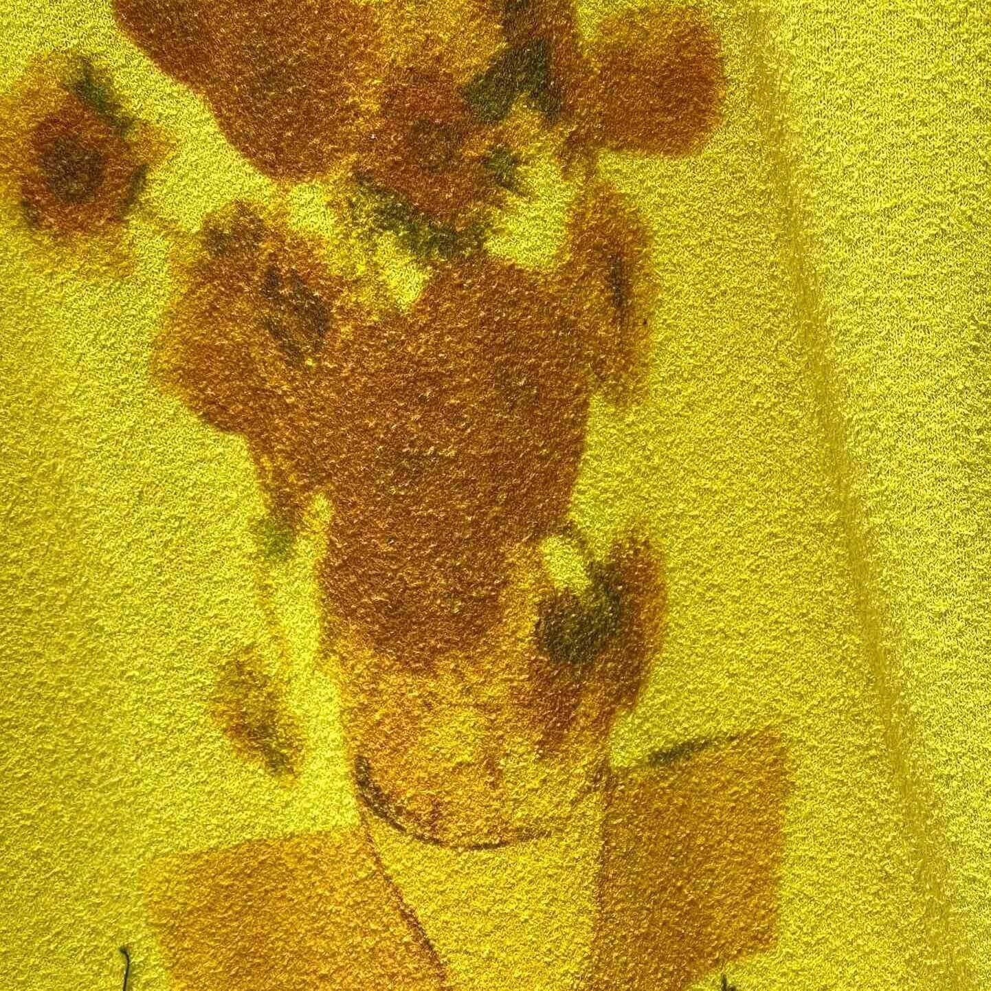 Artistic Print Fuzzy-Texture Short Sleeve