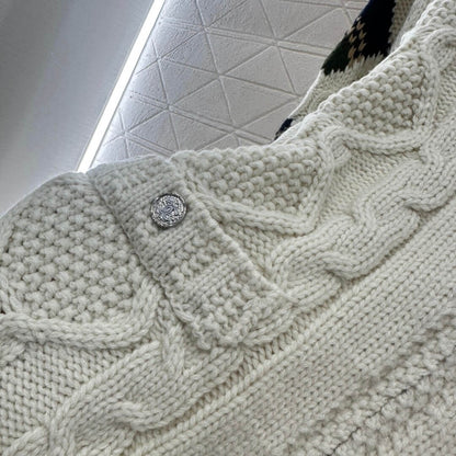 Classic Zipper Crochet Knit Coat