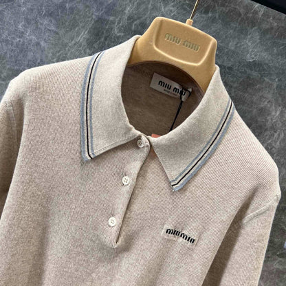 Classic Preppy Polo Collar Short Sleeve