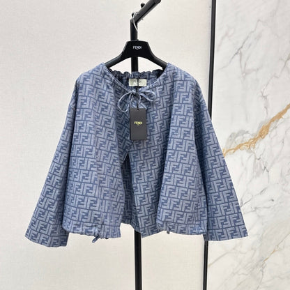Classic All-Over Print Lettering Cape Coat