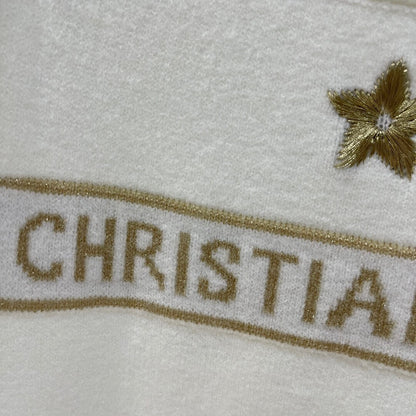 Star and Letter Embroidered Knitted Short Sleeve