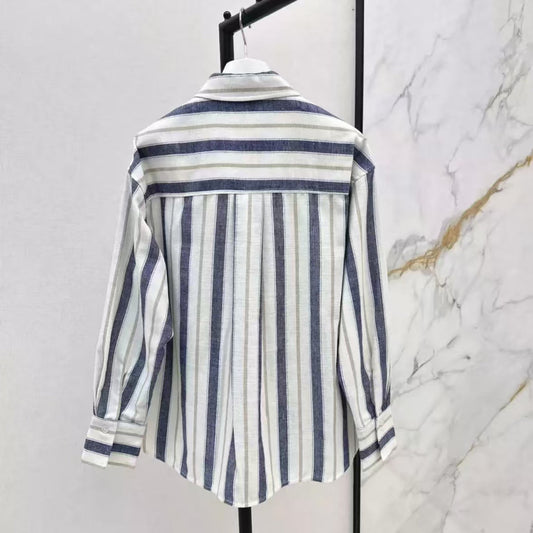 Vintage Linen Striped Shirt
