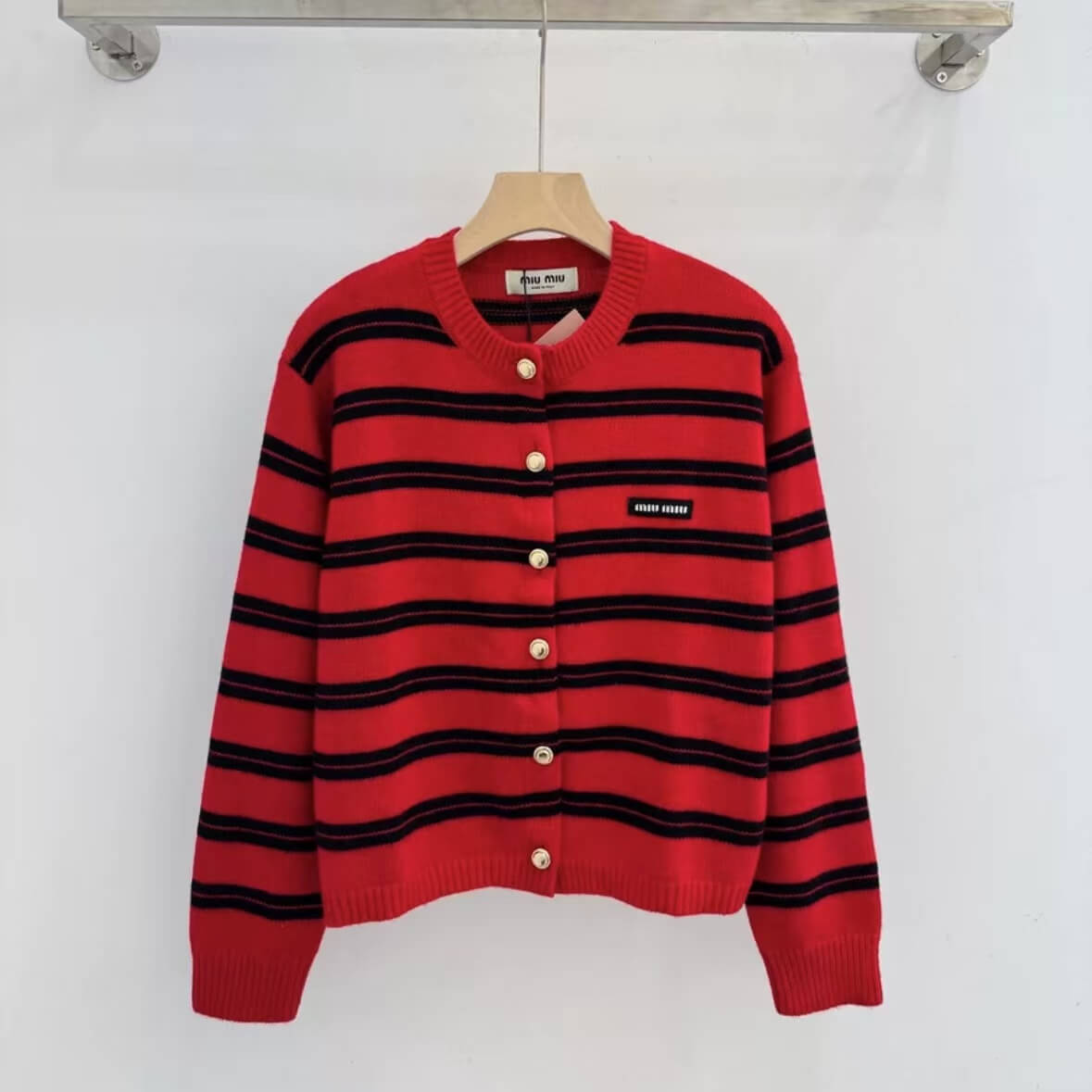 Chic Minimalist Striped Knit Cardigan
