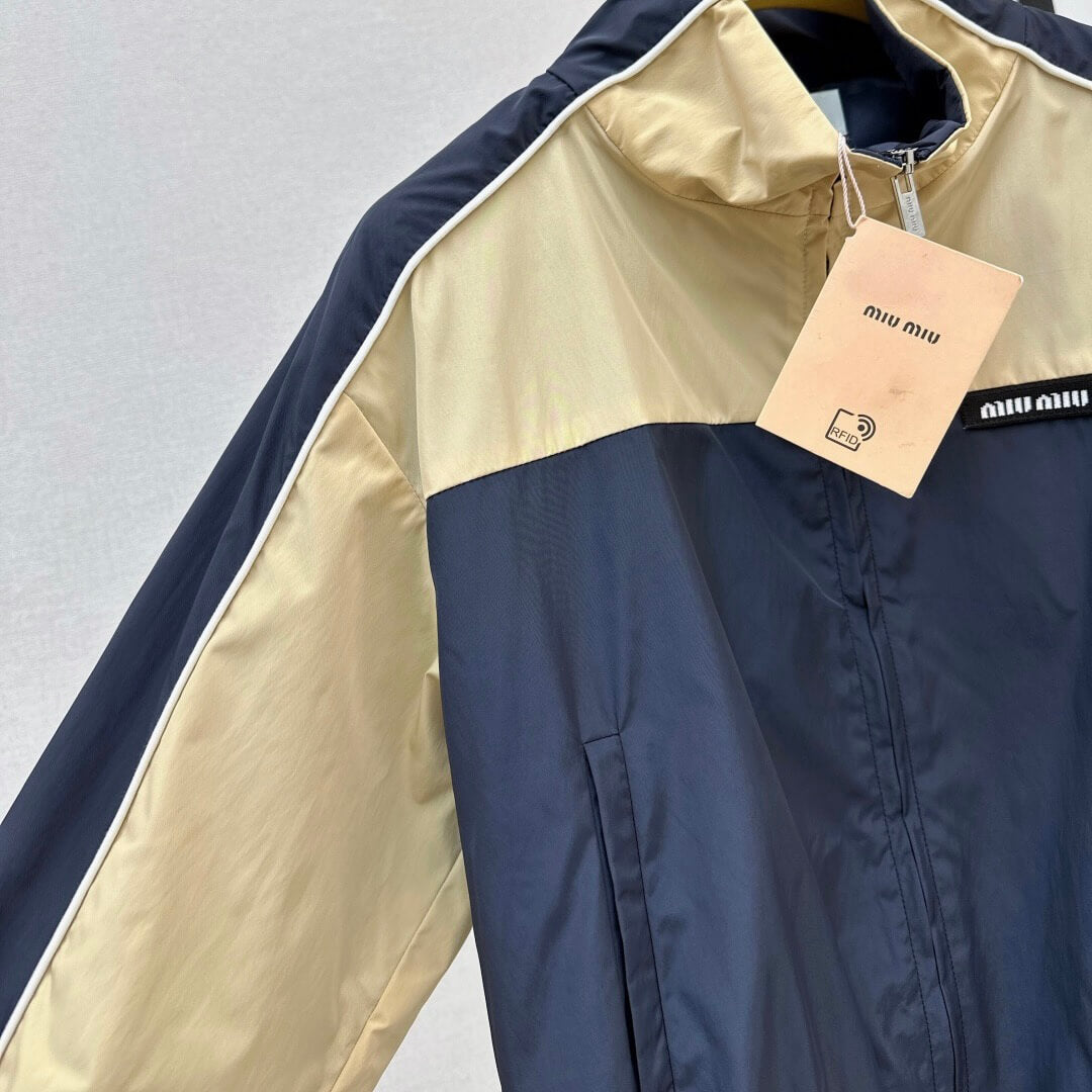 Trendy Color-Block Trench Jacket
