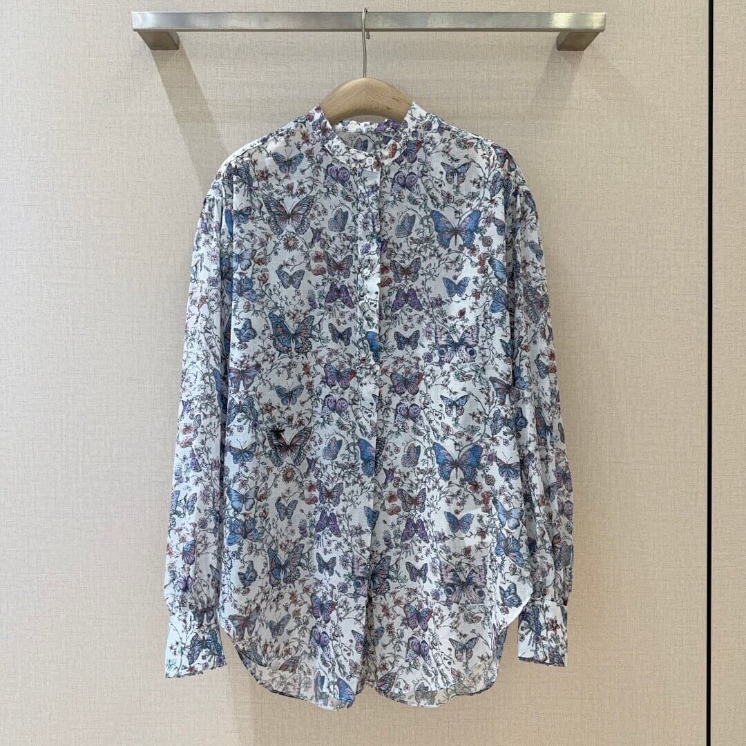 Classic Butterfly Floral Print Shirt