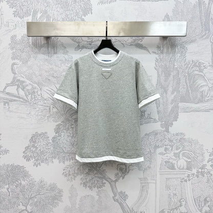 Minimalist Color-Block Classic Triangle Tee