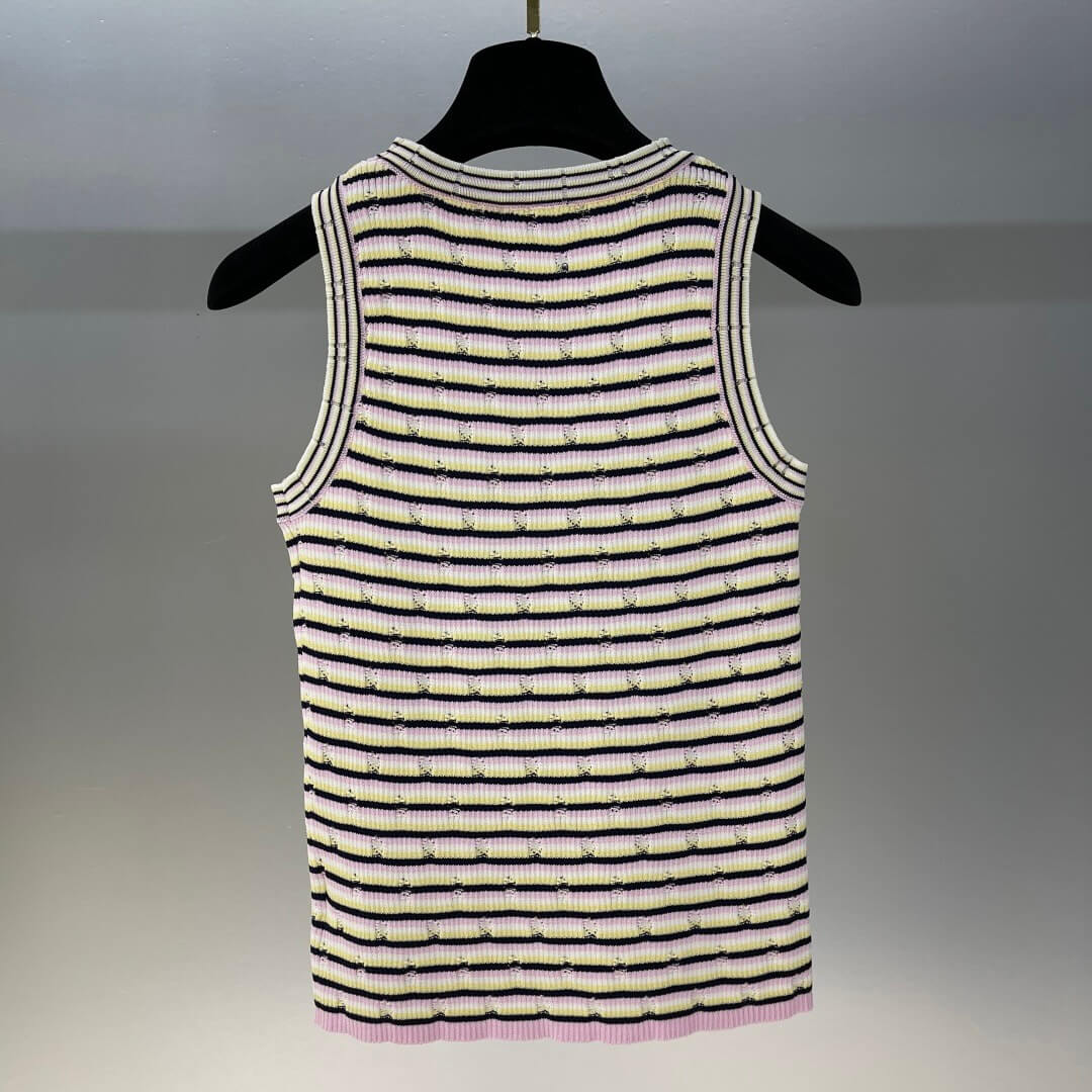 Letter Embroidered Colorful Vest Top and Dress
