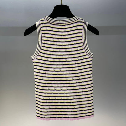 Letter Embroidered Colorful Vest Top and Dress
