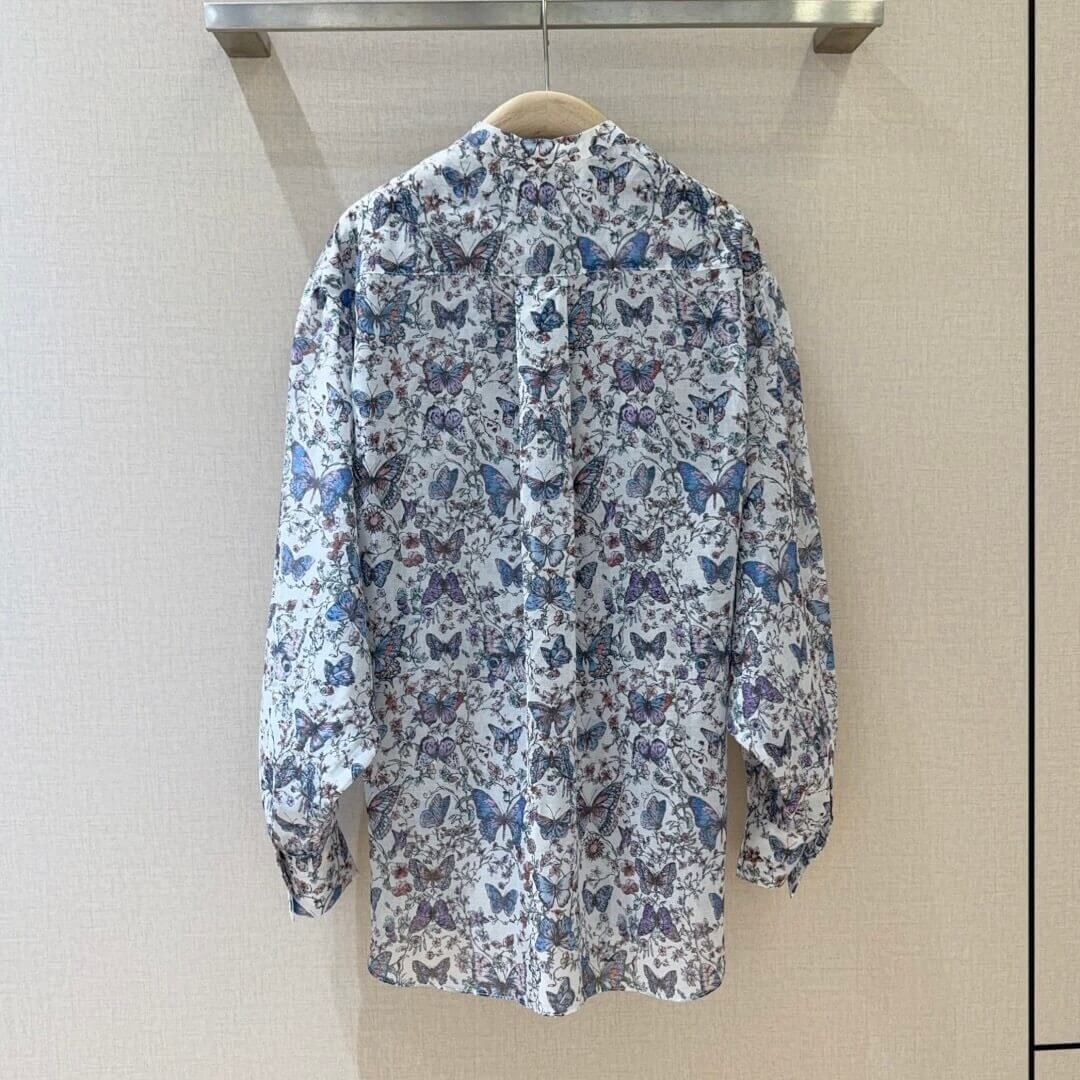Classic Butterfly Floral Print Shirt
