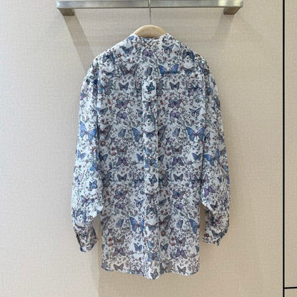 Classic Butterfly Floral Print Shirt