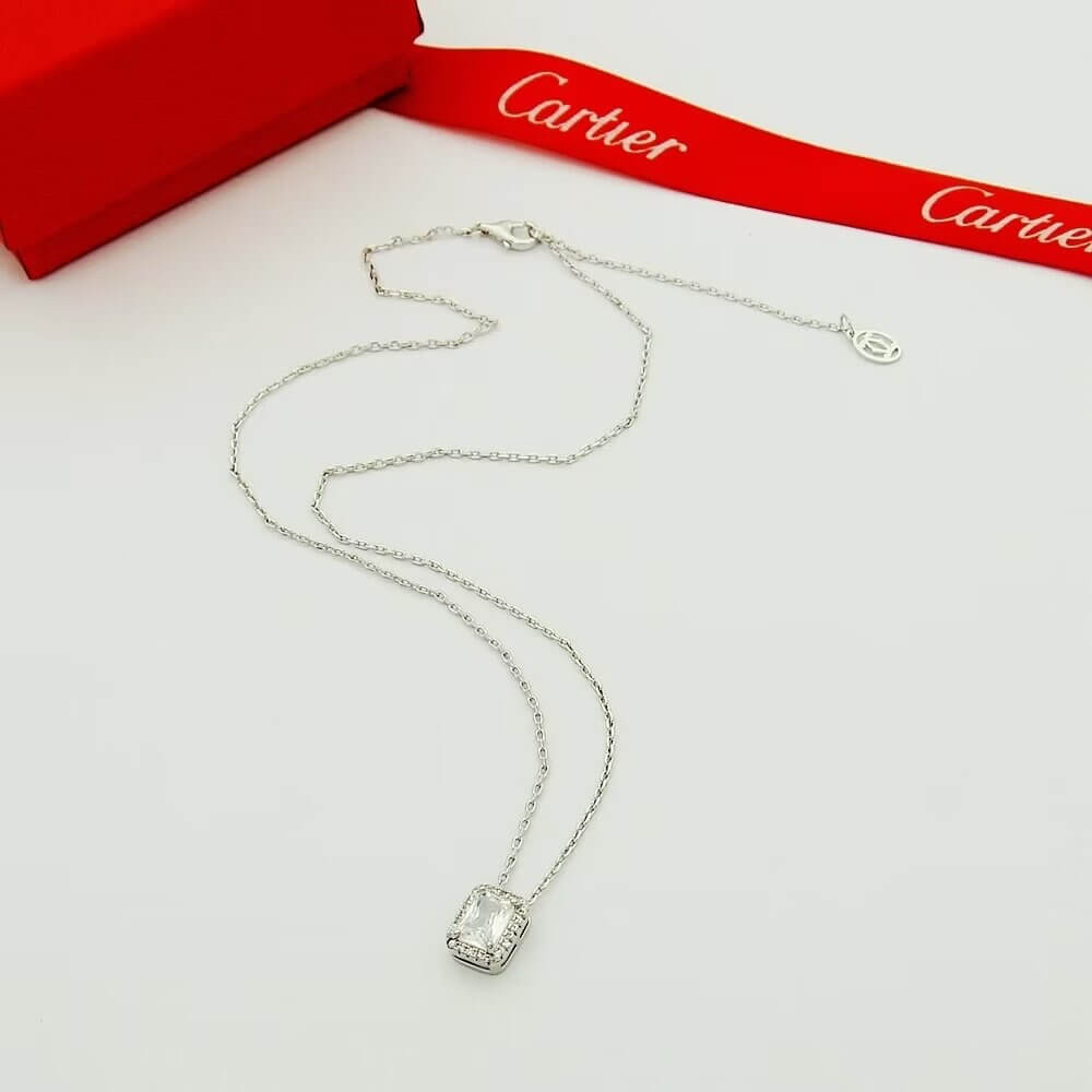 Classic Minimalist Square Diamond Necklace