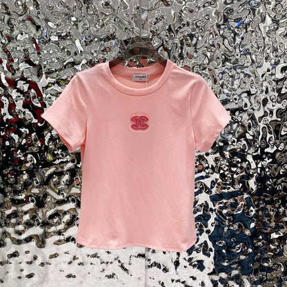 Casual Style Sequined Embroidered T-Shirt