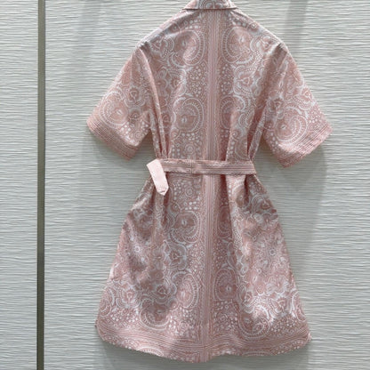 Vintage Ethnic Belted Dress